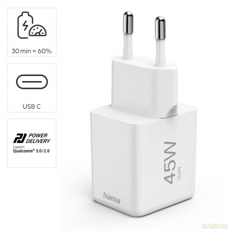 Ładowarka sieciowa supermini 45W GaN PD/QC