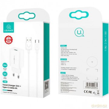 Ładowarka sieciowa T22 18W QC 3.0 kabel USB-C