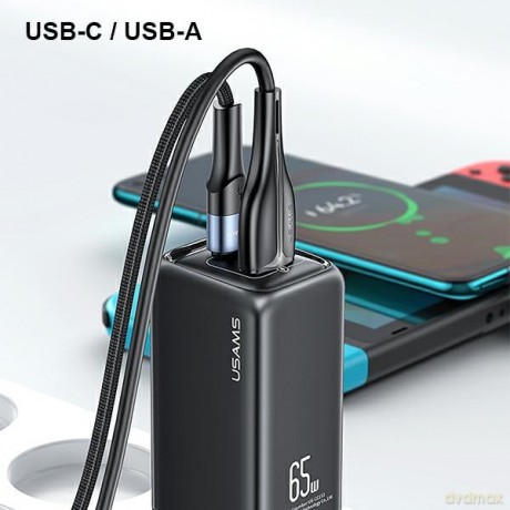 Ładowarka sieciowa T47 USB/ USB-C 65W PD Fast