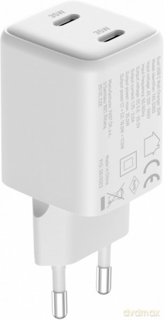 Ładowarka sieciowa USB C 2x18W 3A Power delivery 3.0 QC3.0 Biała
