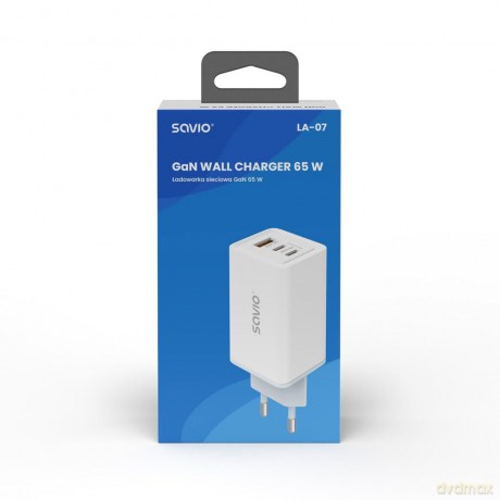 Ładowarka sieciowa USB GaN 65W, Quick Charge 4.0, Power Delivery 3.0, LA-07