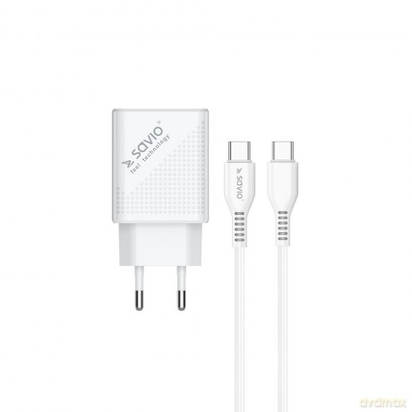 Ładowarka sieciowa USB Quick Charge Power Delivery 3.0 18W +1m kabel USB typ C, LA-05 C