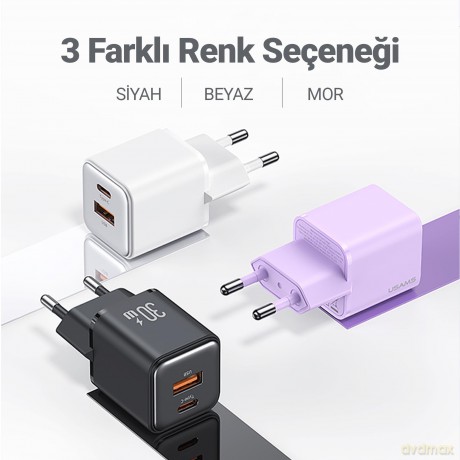 Ładowarka sieciowa USB-C+USB-A PD 3.0 30W Fast