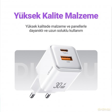 Ładowarka sieciowa USB-C+USB-A PD 3.0 30W Fast