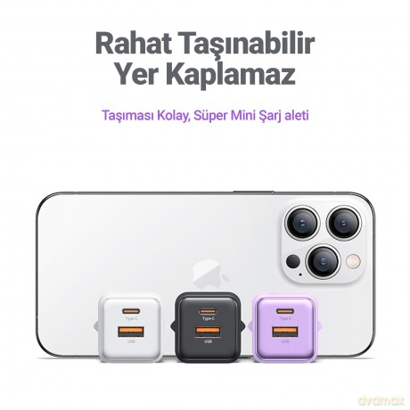 Ładowarka sieciowa USB-C+USB-A PD 3.0 30W Fast