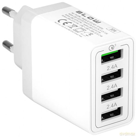 Ładowarka sieciowa z gniazdem USBx4 QC 3.0 30W