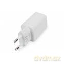Ładowarka sieciowa zasilacz 1x USB-A 12W 1x USB-C 18W PD 3.0 max. 30W Biała