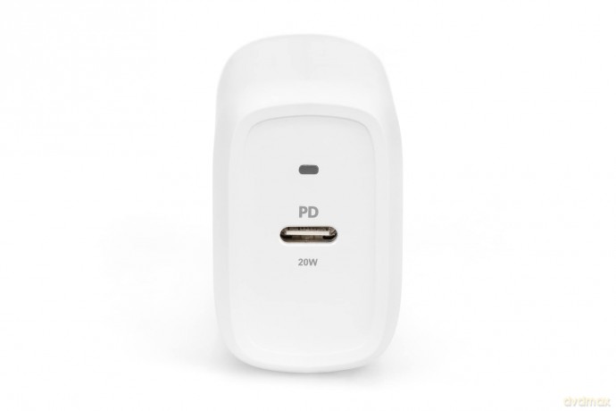 Ładowarka sieciowa zasilacz 1x USB-C PD 3.0 max. 20W LED Biała