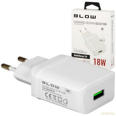 Ładowarka sieciowa. z gn.USB QC3.0 18W