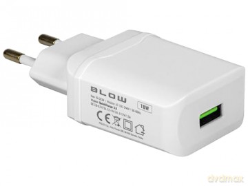 Ładowarka sieciowa. z gn.USB QC3.0 18W