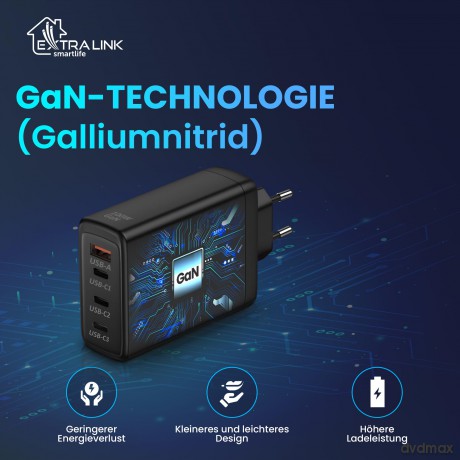 Ładowarka Smart Life Fast Charger 100W GaN 3x USB-C, USB-A