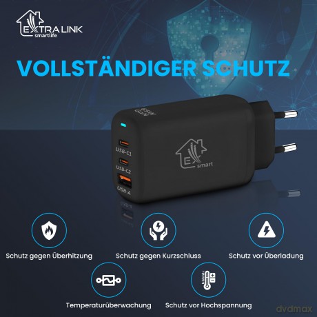 Ładowarka Smart Life Fast Charger 65W GaN 2x USB-C, USB-A