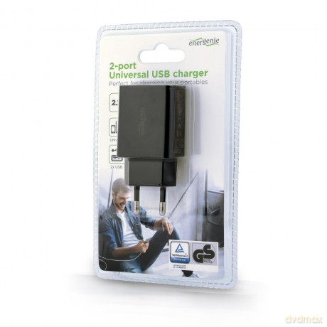 Ładowarka uniwersalna 2 portowa USB 2.1A