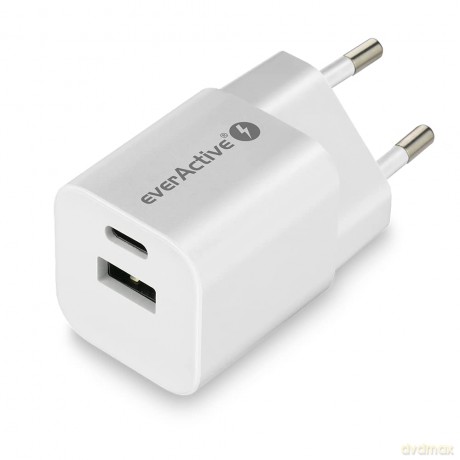 Ładowarka USB/USB-C QC3.0 30W technologia GaN Biała
