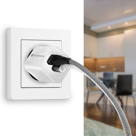 Ładowarka USB/USB-C QC3.0 30W technologia GaN Biała