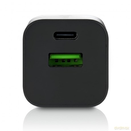 Ładowarka USB/USB-C QC3.0 30W technologia GaN Czarna