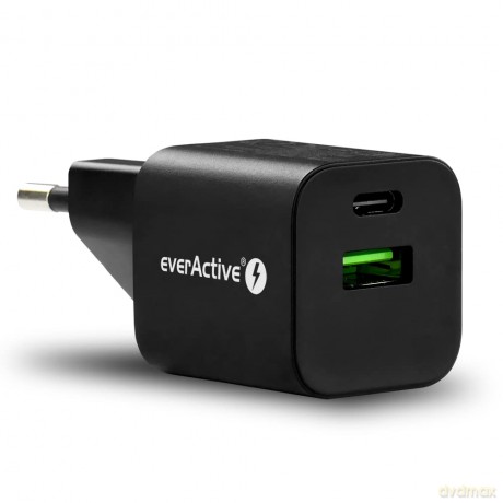 Ładowarka USB/USB-C QC3.0 30W technologia GaN Czarna