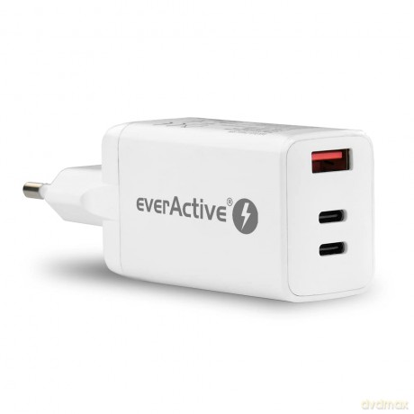 Ładowarka USB/USB-C QC4+ 65W technologia GaN Biała