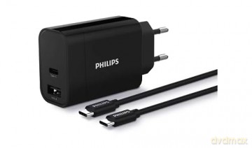 Ładowarka USB-A USB C 30W (PD, QC) z kablem 1 metr