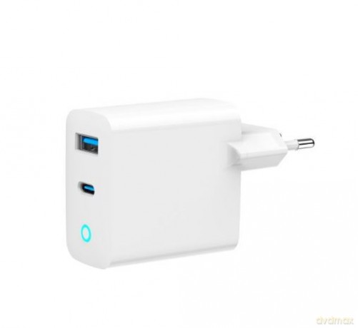 Ładowarka USB-A/C GaN LED 30W PD QC3.0 biała