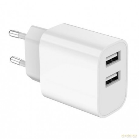 Ładowarka USB-Ax2 2.4A biała