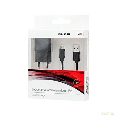Ładowarka z gniazdem USB 2,1A + kabel microUSB