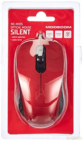 M10S SILENT CZERWONA PRZEWODOWA MYSZ OPTYCZNA