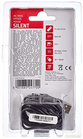 M10S SILENT CZERWONA PRZEWODOWA MYSZ OPTYCZNA