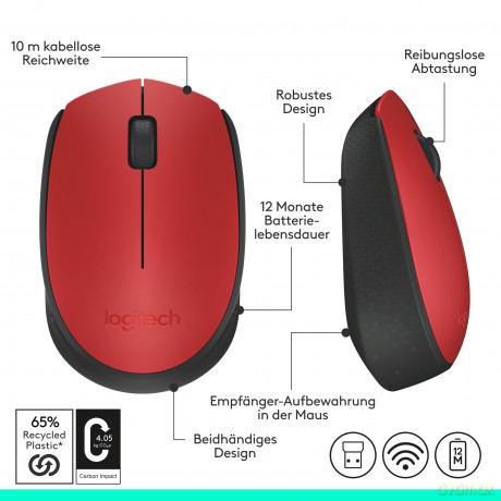 M171 Red Mysz Bezprzewodowa 910-004641