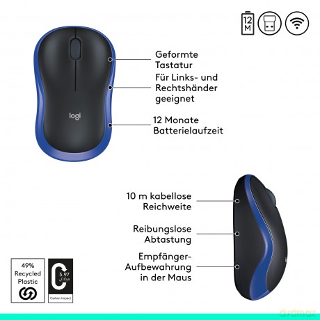 M185 Mysz bezprzewodowa 910-002239 Blue