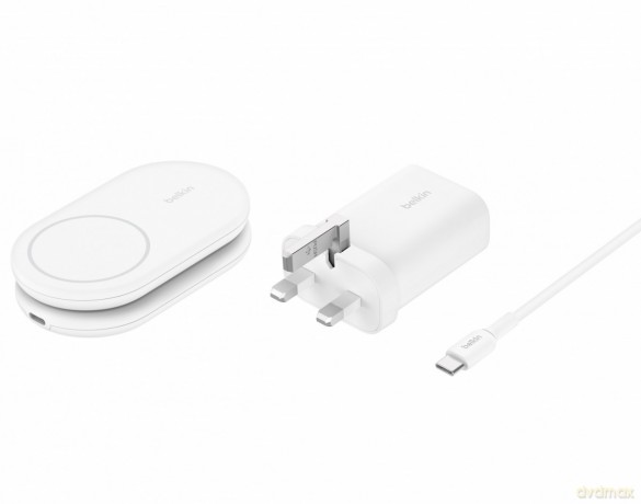 Magnetyczna podstawka ładująca BOOSTCHARGE 2w1 Qi2 15W biała składana