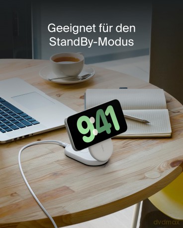 Magnetyczna podstawka ładująca BOOSTCHARGE 2w1 Qi2 15W biała składana