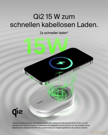 Magnetyczna podstawka ładująca BOOSTCHARGE 2w1 Qi2 15W biała składana