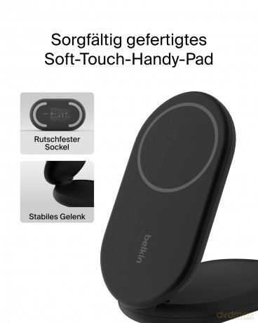 Magnetyczna podstawka ładująca BOOSTCHARGE 2w1 Qi2 15W czarna składana