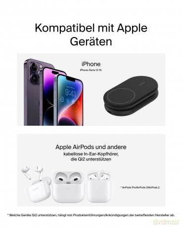Magnetyczna podstawka ładująca BOOSTCHARGE 2w1 Qi2 15W czarna składana