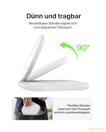 Magnetyczna podstawka ładująca BOOSTCHARGE 3w1 Qi2 15W biała składana