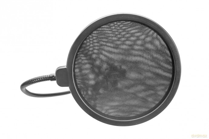 Mikrofon pojemnościowy USB, metalowy, ramię z gwintem 3/8 cala, pop filtr, z kablem USB 1,5m, Czarny
