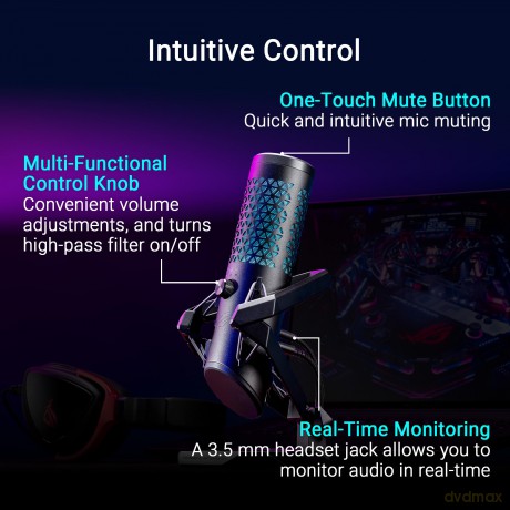 Mikrofon ROG Carnyx BLACK 192kHz/24bit Aura Sync