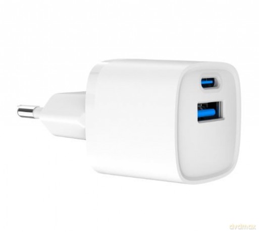 Mini-ładowarka USB-A USB-C 20W PD QC3.0 biała