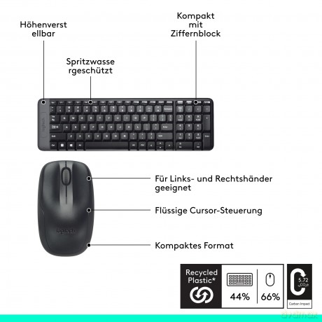 MK220 Bezprzewodowy zestaw klawiatura i mysz 920-003168