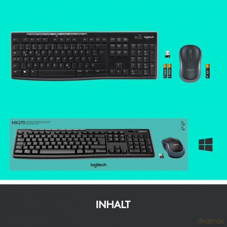 MK270 Bezprzewodowy zestaw klawiatura i mysz 920-004508