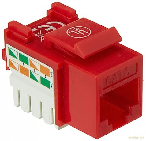 Moduł Keystone Cat6 UTP RJ45 zaciskany czerwony