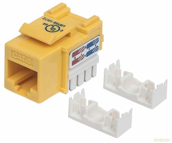 Moduł Keystone Cat6 UTP RJ45 zaciskany żółty
