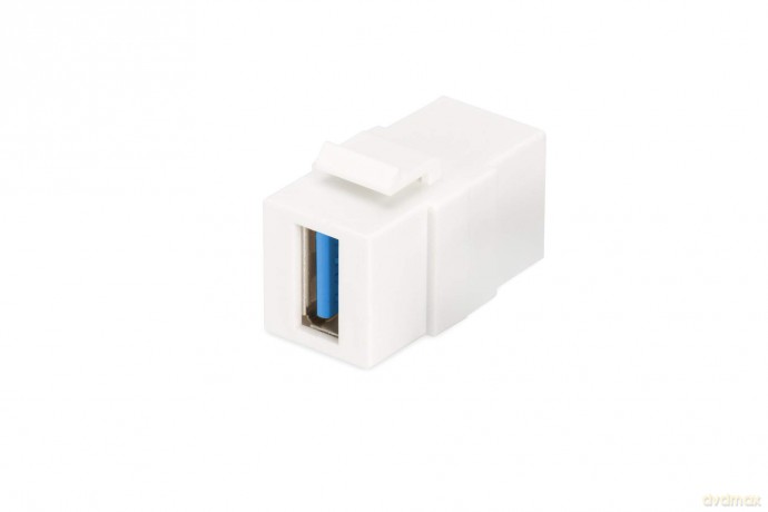 Moduł Keystone USB 3.0, łącznik do gniazd i pustych paneli, żeński/żeński, Biały