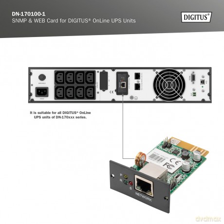 Moduł/karta SNMP i WEB do zasilaczy awaryjnych UPS z serii DN-17009x oraz DN-17010x