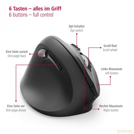 Mysz bezprzewodowa EMW 500 ergonomiczna dla leworęcznych