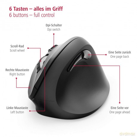 Mysz bezprzewodowa ergonomiczna EMW-500 Czarna