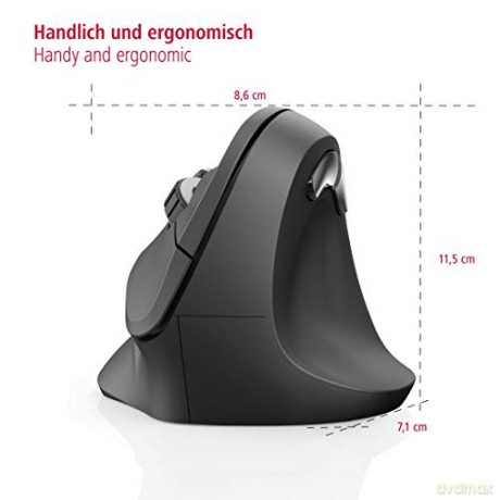 Mysz bezprzewodowa ergonomiczna EMW-500 Czarna