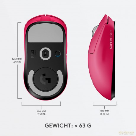 Mysz bezprzewodowa G Pro X Superlight Magenta 910-005956