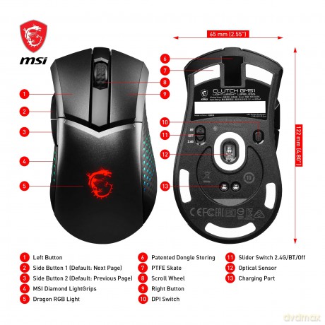 Mysz bezprzewodowa GM51 Clutch Lightweight